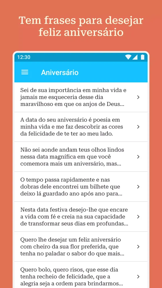 Ảnh chụp màn hình của Frases e Mensagens