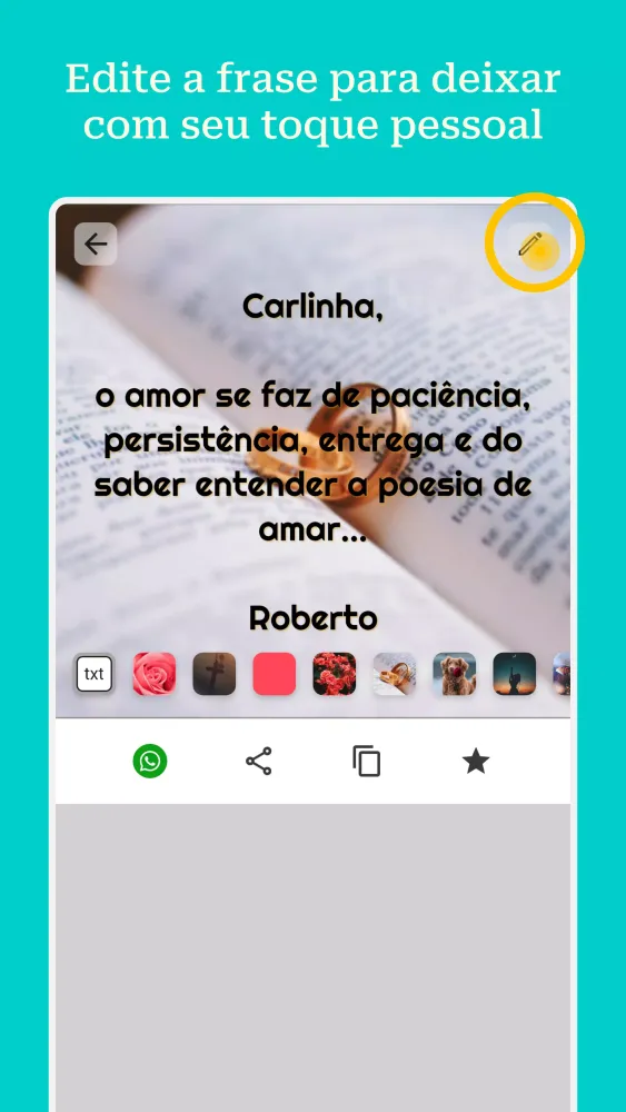 Ảnh chụp màn hình của Frases e Mensagens