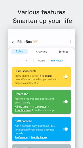 Screenshot di FilterBox Notification Manager