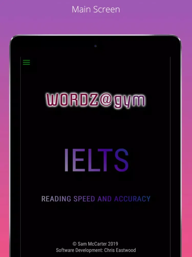 Ảnh chụp màn hình của WORDZ@gym IELTS: Reading speed iPad 