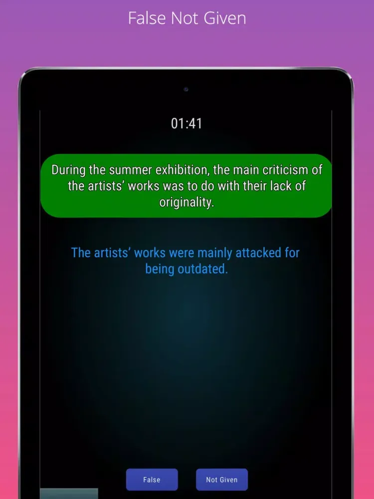 Ảnh chụp màn hình của WORDZ@gym IELTS: Reading speed iPad 