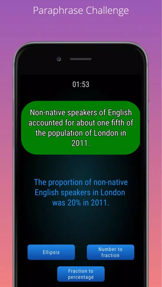 Ảnh chụp màn hình của WORDZ@gym IELTS: Reading speed