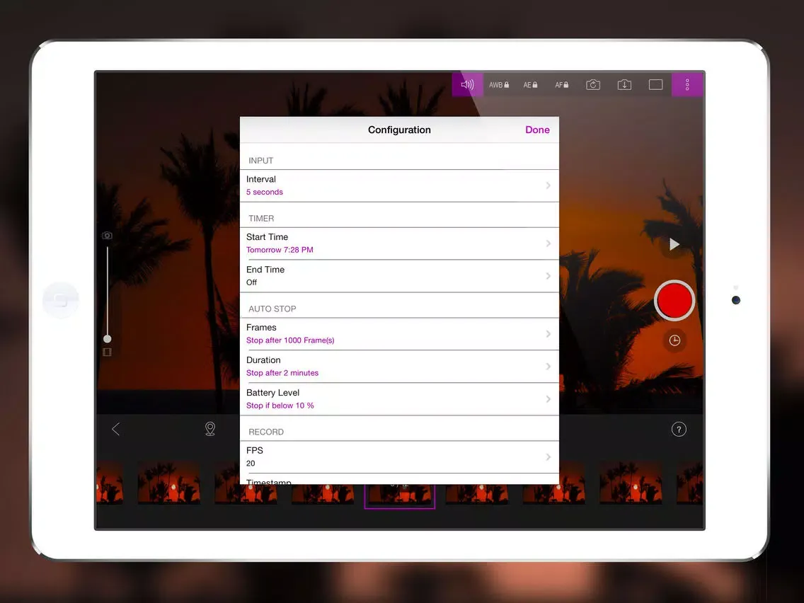 Timelapse Studio Pro iPad  Screenshots