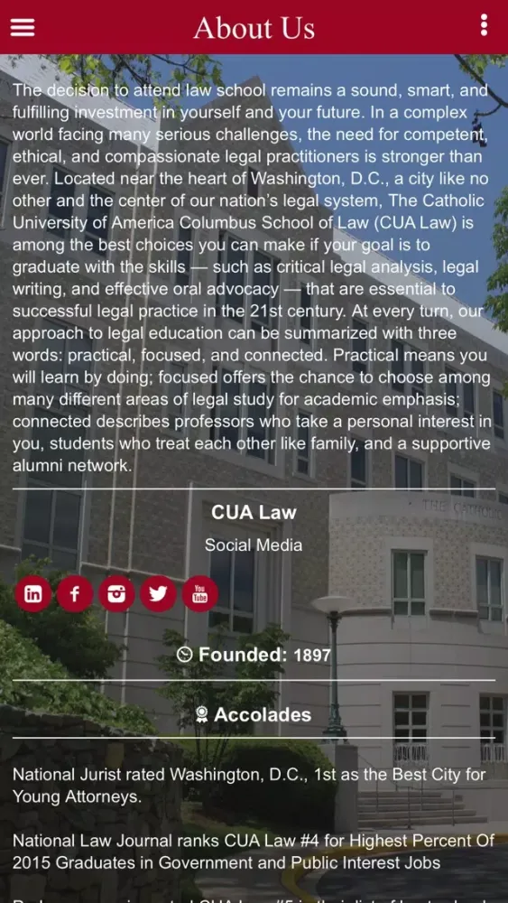 Captures d'écran de Catholic University Law
