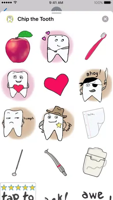 Zrzuty ekranu Chip the Tooth dental stickers