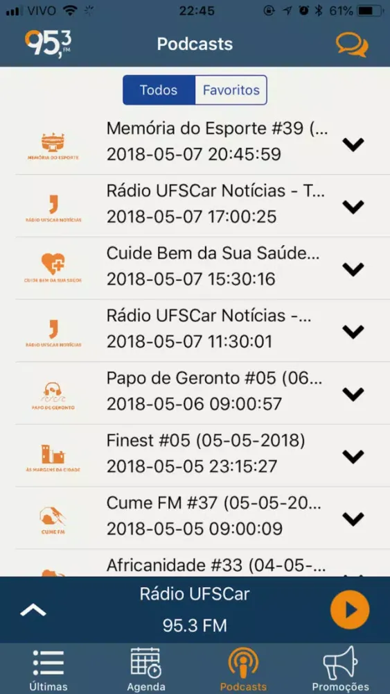 Zrzuty ekranu Radio UFSCar