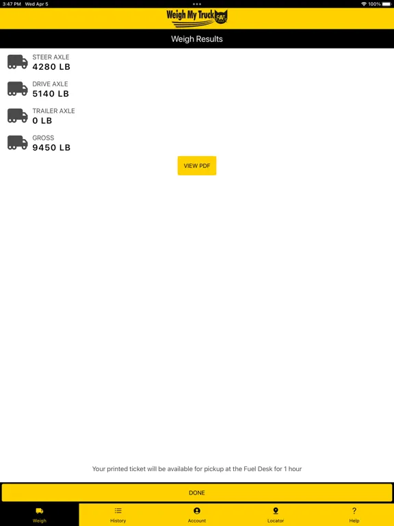 Weigh My Truck iPad  Screenshots