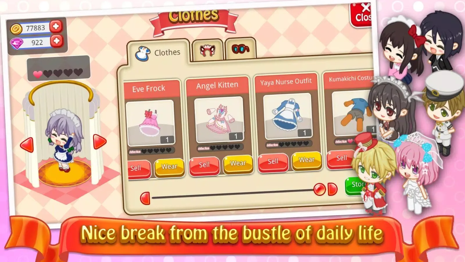 Tangkapan skrin Moe Girl Cafe 2
