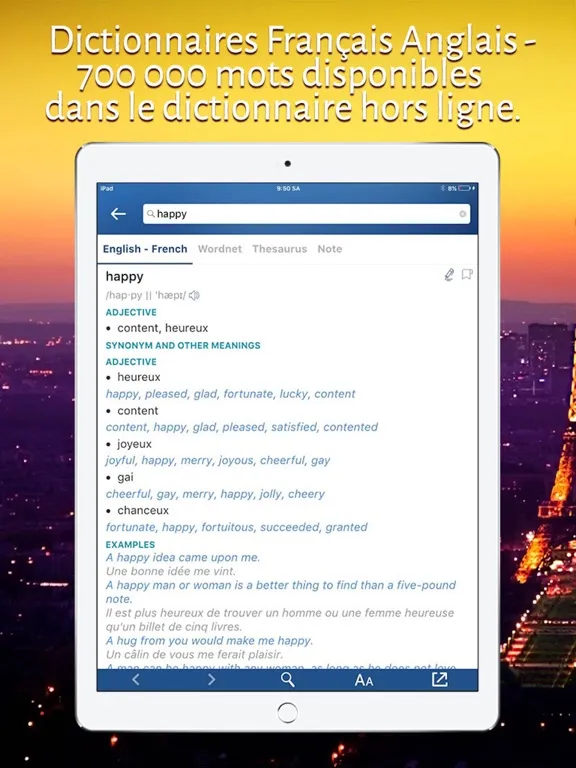 French Dictionary & Translator iPad 應用截圖