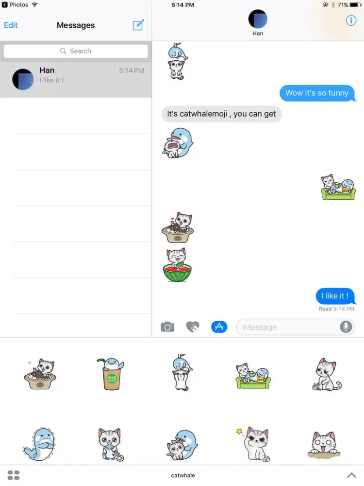 Catwhalemoji iPad  স্ক্রিনশট