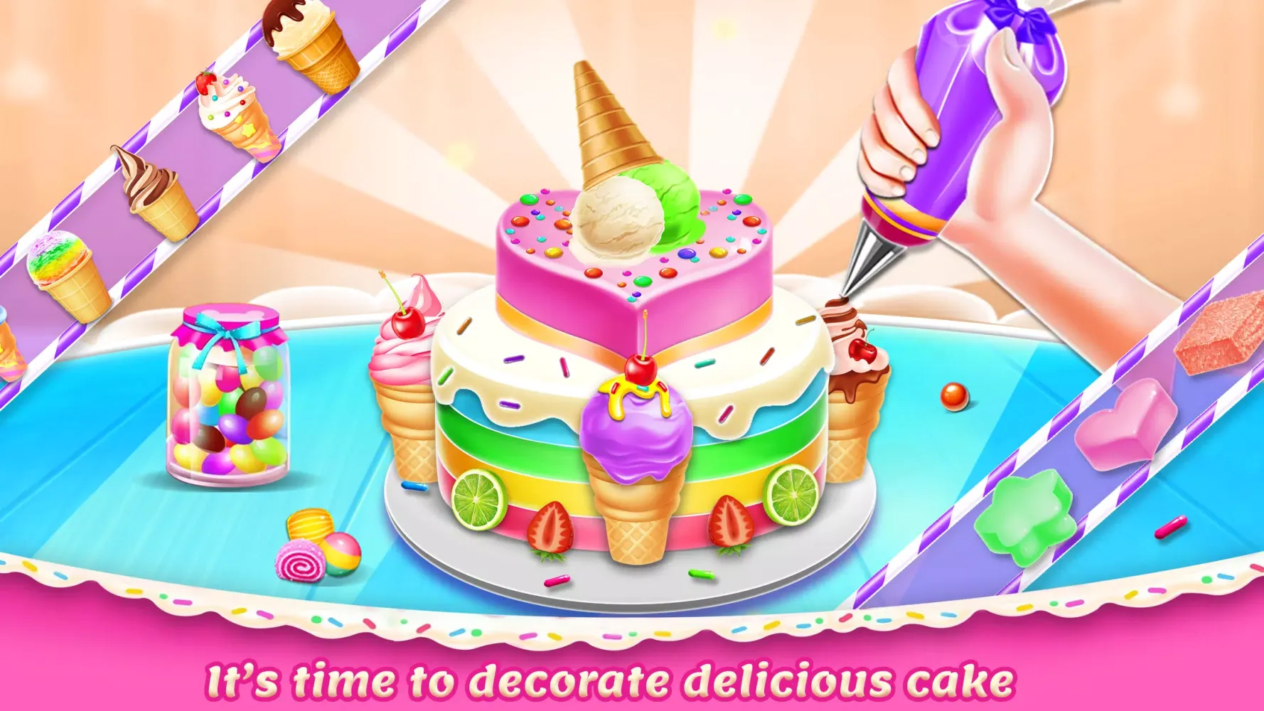 Tangkapan skrin Ice cream Cake Maker Cake Game