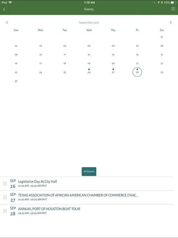 Tangkapan skrin GHBC Mobile App iPad 