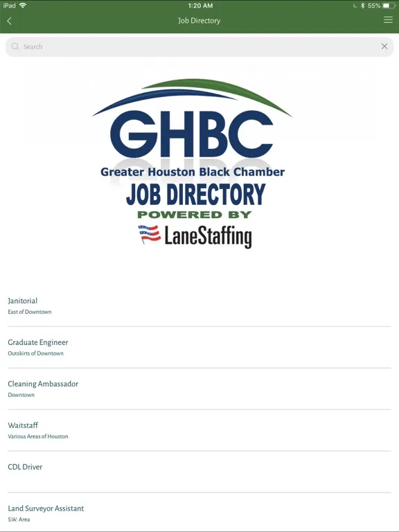 Tangkapan skrin GHBC Mobile App iPad 