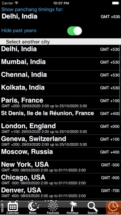 Zrzuty ekranu India Panchang Calendar 2020