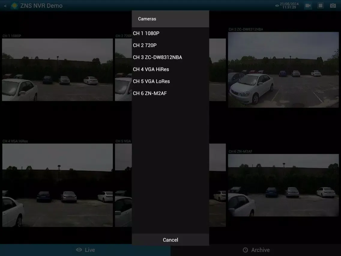 Скриншоты ZNS NVR Mobile iPad 
