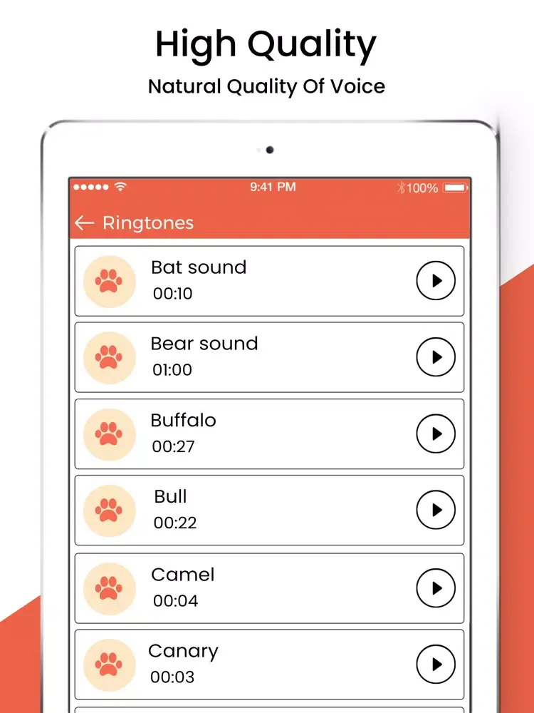 Animal Sound Ringtones iPad  স্ক্রিনশট
