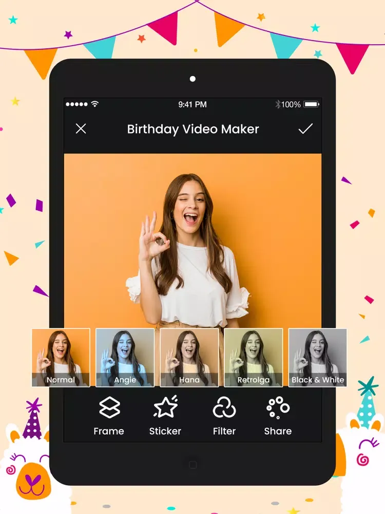 Birthday Movies Maker Song iPad 應用截圖