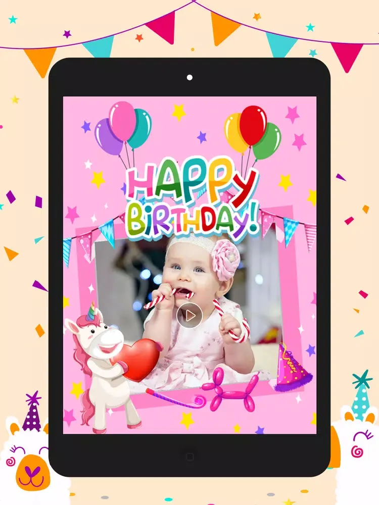 Birthday Movies Maker Song iPad 應用截圖