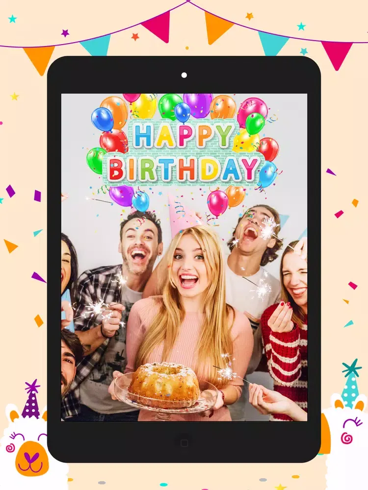 Birthday Movies Maker Song iPad 應用截圖