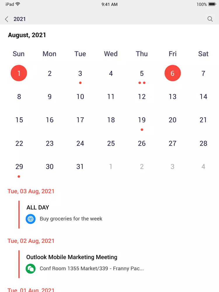 Capturas de pantalla de Calendar 2021 - Tasks, Agenda iPad 