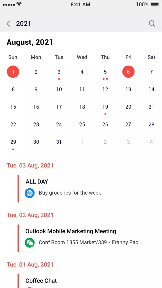 Capturas de pantalla de Calendar 2021 - Tasks, Agenda