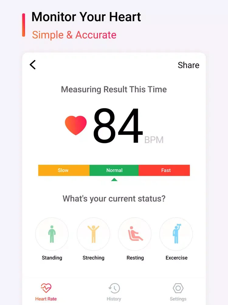 Tangkapan layar Instant Heart Rate HR Monitor iPad 