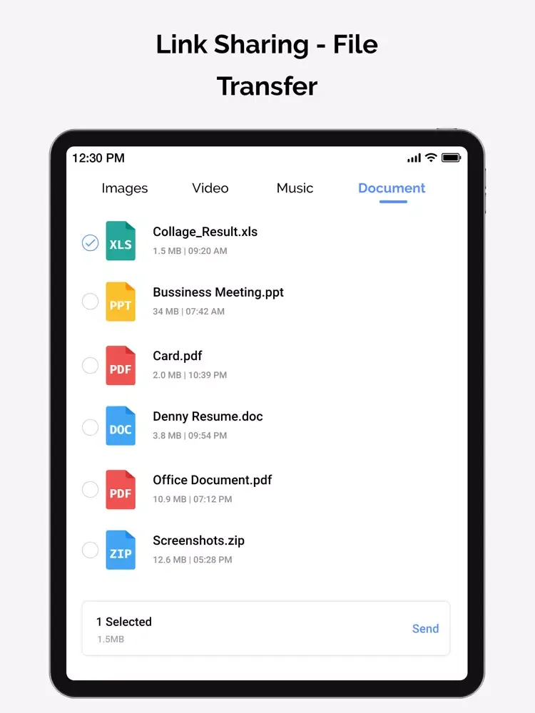 Link Sharing - File Transfer iPad  Screenshots