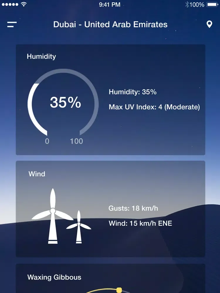 Dark Weather - The Weather App iPad  Ekran Görüntüleri