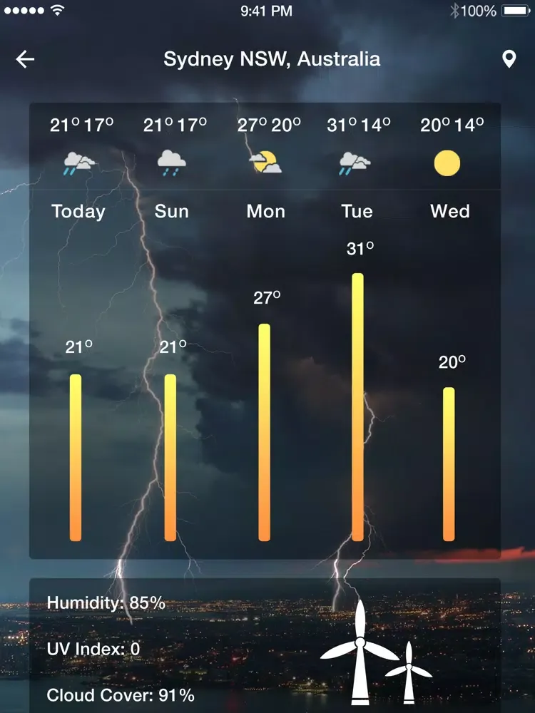 Dark Weather - The Weather App iPad  Ekran Görüntüleri