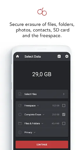 Captures d'écran de Data Eraser App - Wipe Data