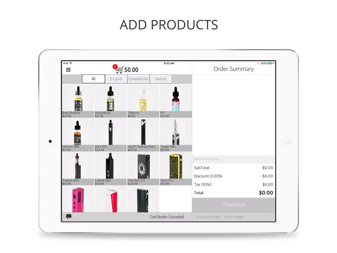 iVapor - Vape Shop (POS) iPad  Screenshots