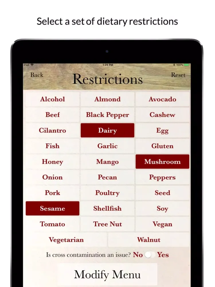 Menu Mod iPad 应用截图