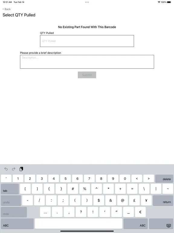 Zrzuty ekranu CBT Supplies On Site iPad 