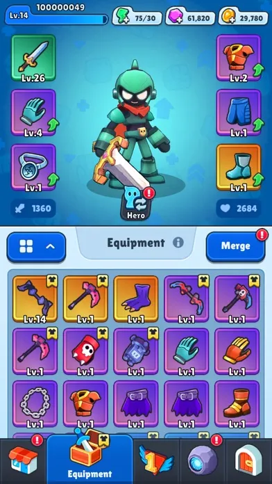 Ảnh chụp màn hình của Smashero.io - Hack n slash RPG
