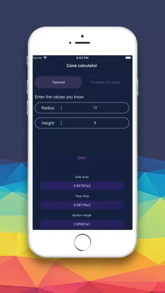 Cone Calculator-Parameter Calc应用截图