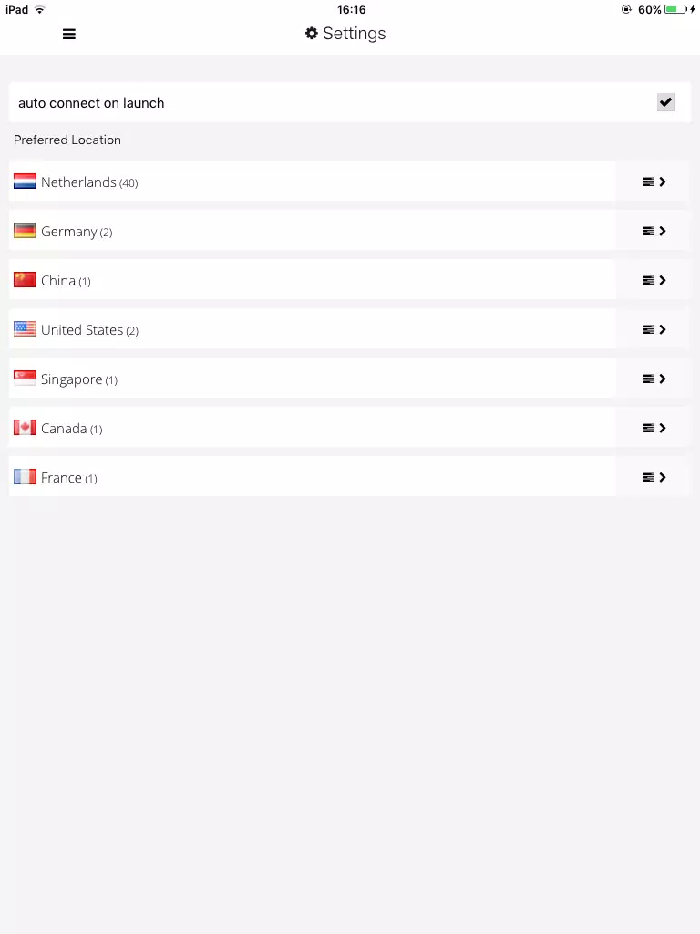 Capturas de tela do SBCC VPN iPad 
