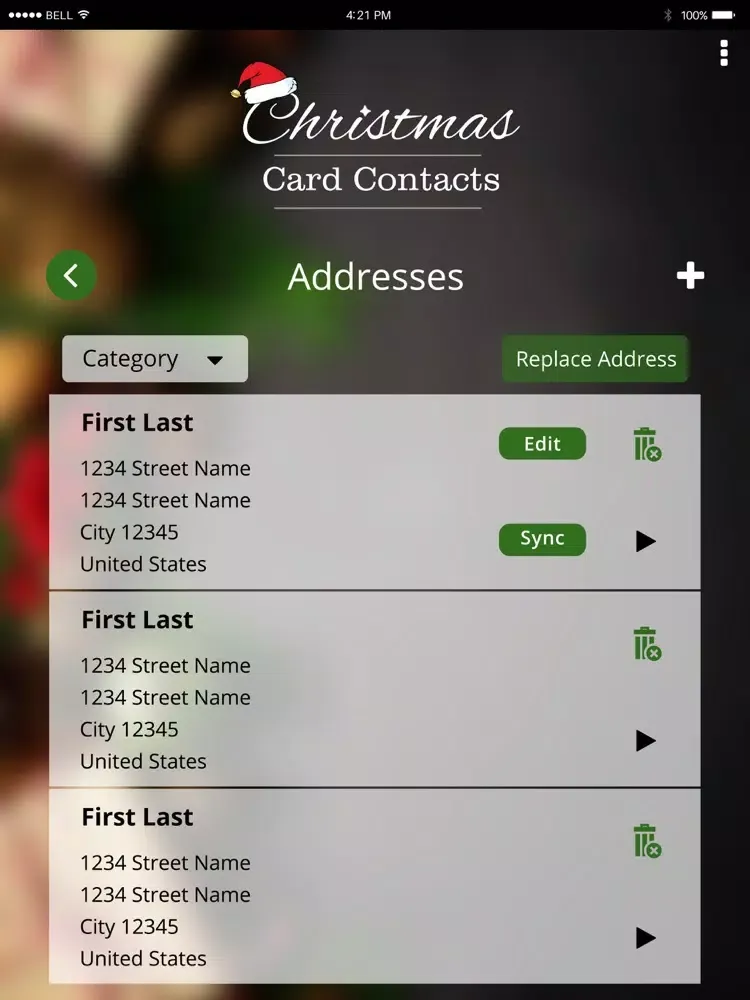 Christmas Card Contacts iPad  Screenshots