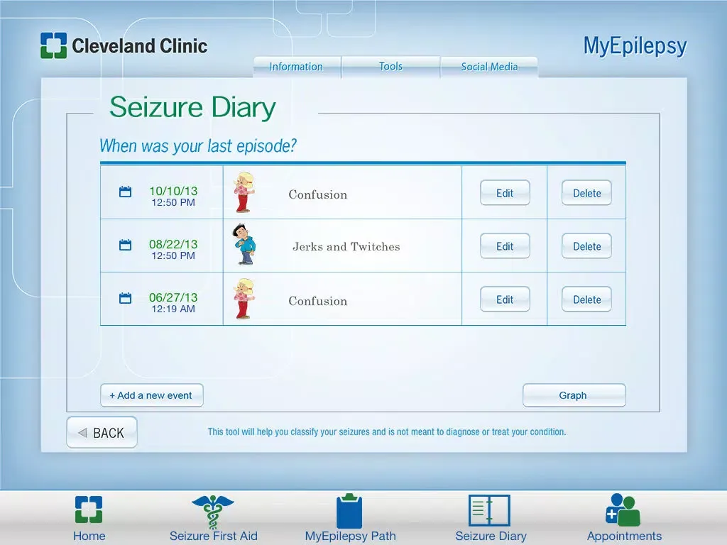 Cleveland Clinic MyEpilepsy iPad  স্ক্রিনশট