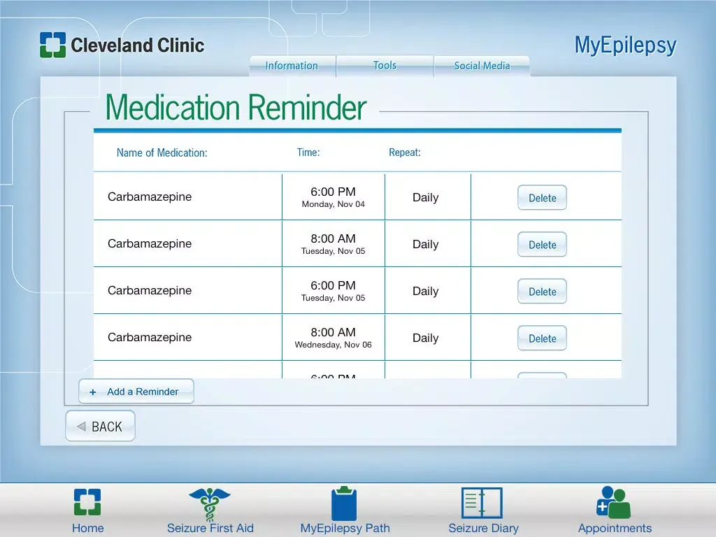 Cleveland Clinic MyEpilepsy iPad  স্ক্রিনশট