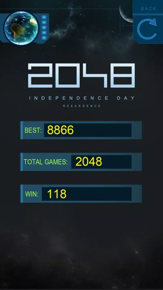 Capturas de tela do 2048 Independence Day：Resurgence - 2016 fantastic blocken number tap game
