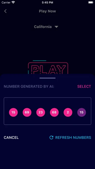 Capturas de tela do Smart Lotto Number Generator