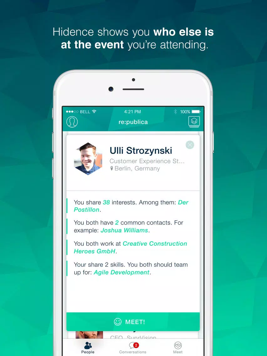 Screenshot di Hidence - Networking at Conferences and Events iPad 