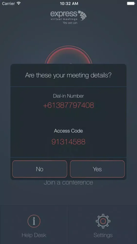 Ảnh chụp màn hình của EXPRESS CONNECT