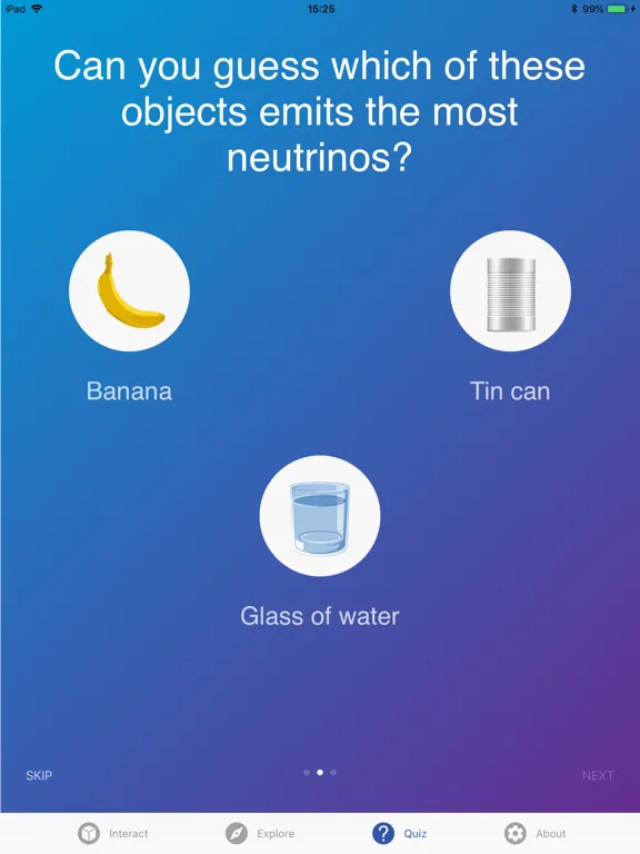 NeutrinoScope iPad 應用截圖
