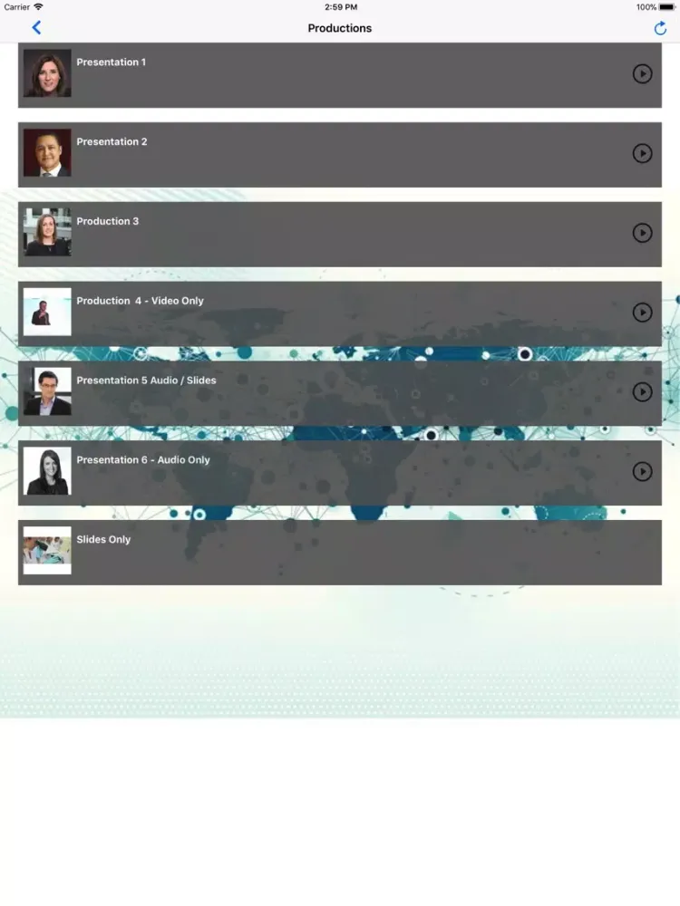 Tangkapan layar Conference Cloud iPad 