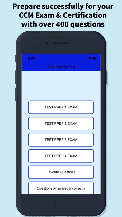 CCM Quiz Test Screenshots