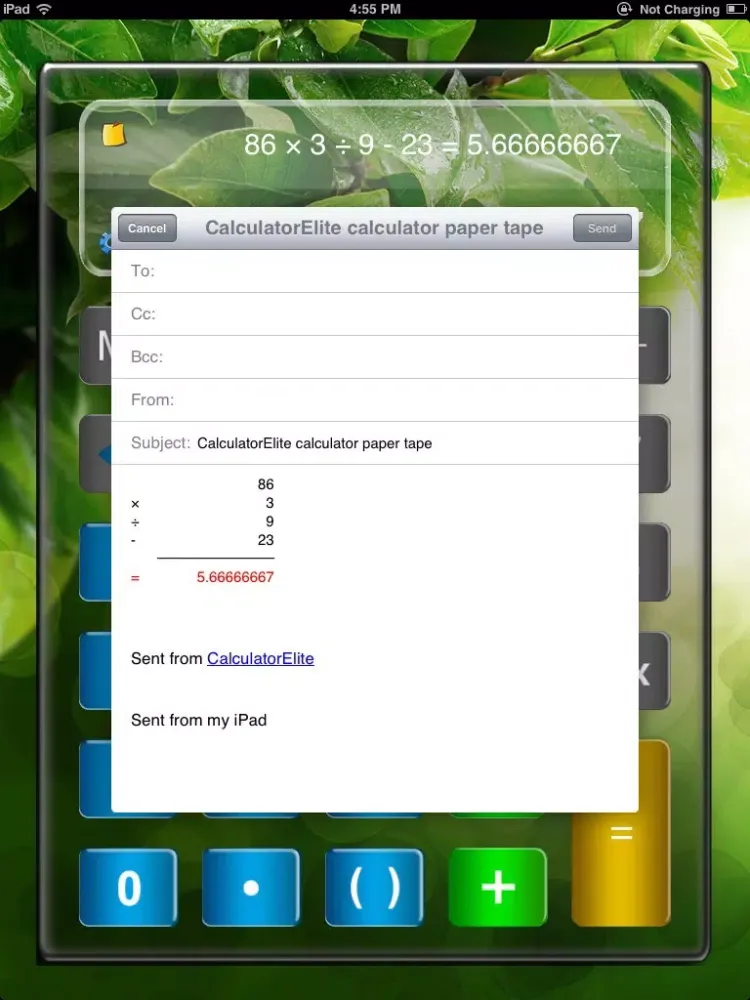 Ảnh chụp màn hình của Calculator Elite Free - calcultor for ipad,iphone with smash hit formular display & paper tape iPad 