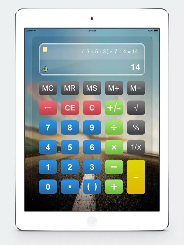 Calculator HD% Free - Basic Calculater App Pro with Formula Display & Notable Paper Tape for the iPad,iPhone and iPod iPad  Screenshots