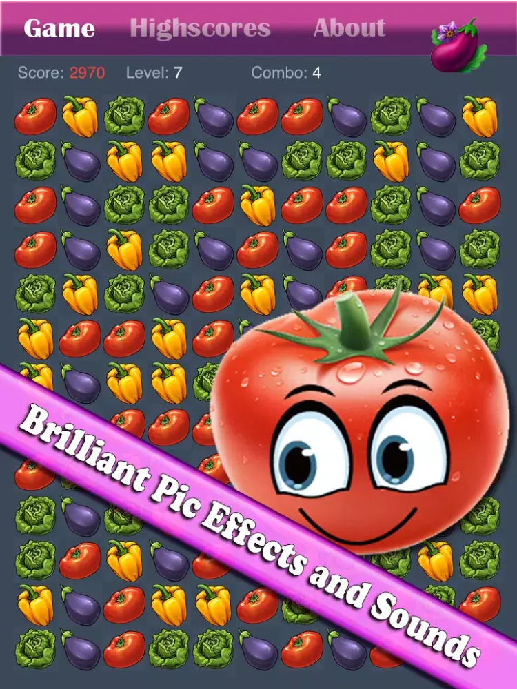 Vegetable Blast Mania - smash hit farm vegetable crush heroes game free iPad Screenshots