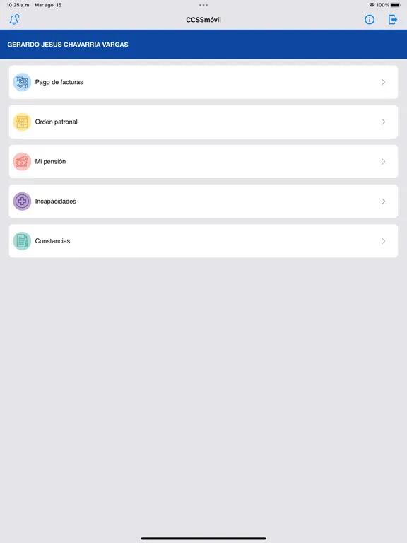 Ảnh chụp màn hình của CCSSmóvil iPad 